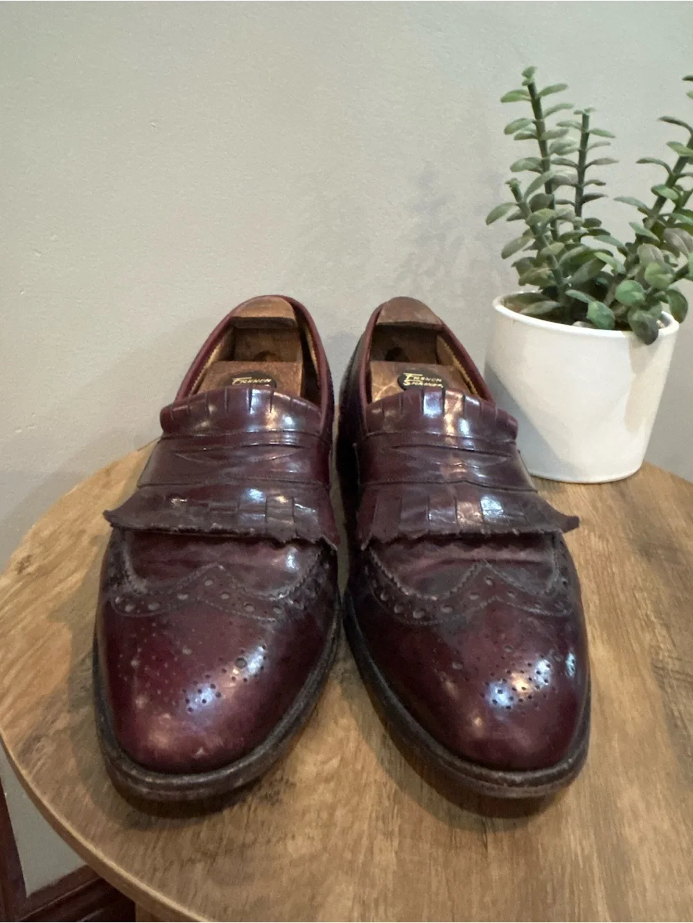Vintage Johnston & Murphy Aristocraft USA Kiltie Wingtip Penny Loafers Mens 9.5C
